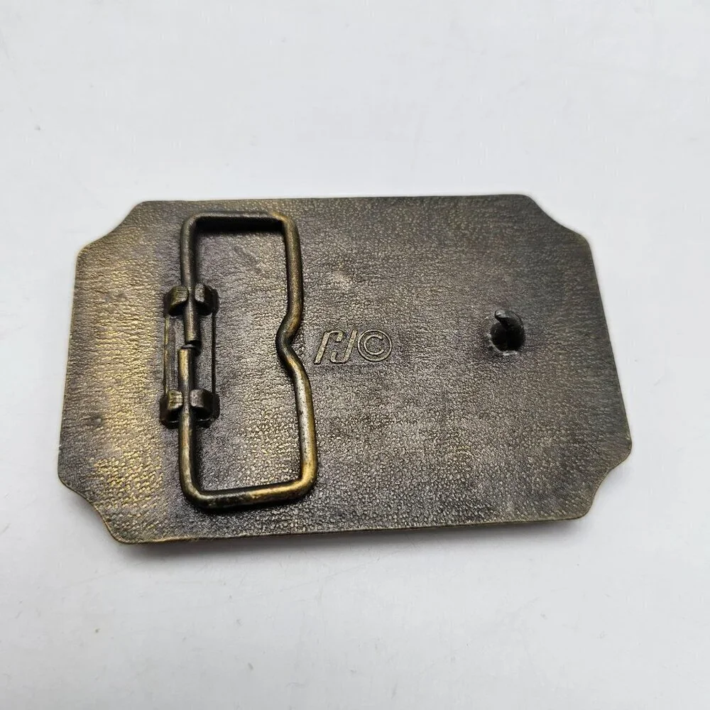 Decorative Rifle Target Metal Belt Buckle Gold & Black Vintage Design 3x2 Inches